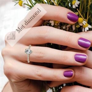 2,30 karat mozanit taşlı yüzük damla - dml47b