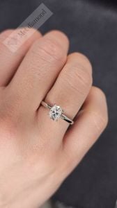 1 karat mozanit taşlı yüzük oval kesim - ov077