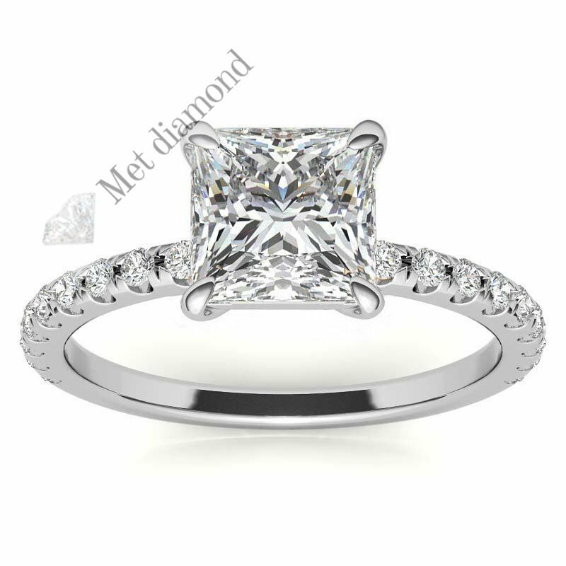 3,30 karat mozanit taşlı yüzük prenses kesim - prs017a