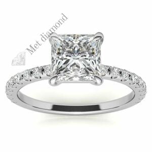 3,30 karat mozanit taşlı yüzük prenses kesim - prs017a