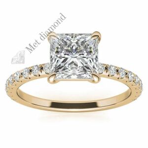 3,30 karat mozanit taşlı yüzük prenses kesim - prs017a