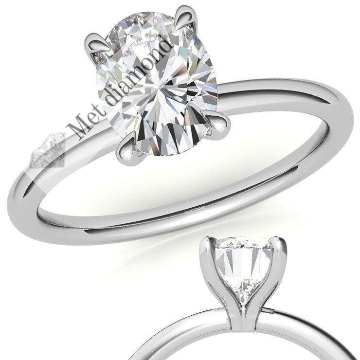 3 karat mozanit taşlı yüzük oval kesim