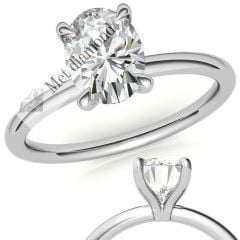 3 karat mozanit taşlı yüzük oval kesim