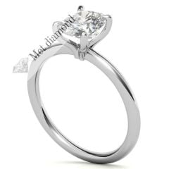 3 karat mozanit taşlı yüzük oval kesim