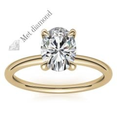 3 karat mozanit taşlı yüzük oval kesim