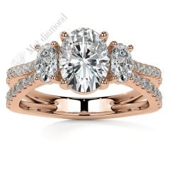 3,50 karat mozanit taşlı yüzük oval kesim