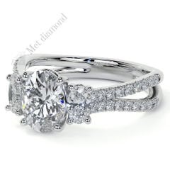 3,50 karat mozanit taşlı yüzük oval kesim