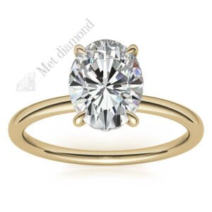 2 karat mozanit taşlı yüzük oval kesim -ov002