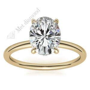 2 karat mozanit taşlı yüzük oval kesim -ov002