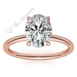 2 karat mozanit taşlı yüzük oval kesim -ov002