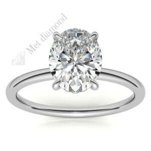 2 karat mozanit taşlı yüzük oval kesim -ov002