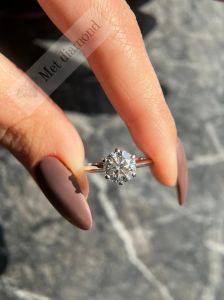 2 karat mozanit taşlı tektaş yüzük mzn112