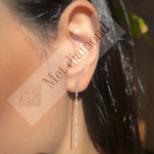 1 karat sallantılı mozanit taşlı küpe-kup100a