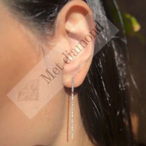 1 karat sallantılı mozanit taşlı küpe-kup100a