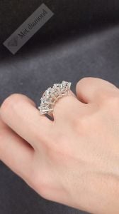 2,50 karat 5 taş mozanit taşlı yüzük