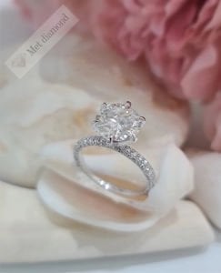 4 karat mozanit taşlı tektaş yüzük mzn691