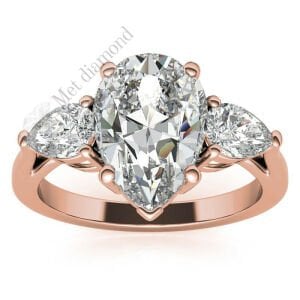 4 karat mozanit taşlı tria yüzük -dml6