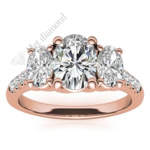 3 karat mozanit taşlı yüzük oval kesim -ov037