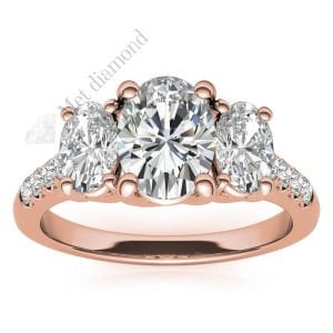 3 karat mozanit taşlı yüzük oval kesim -ov037