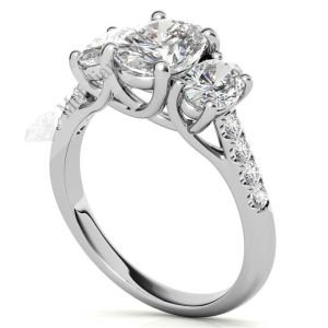 3 karat mozanit taşlı yüzük oval kesim -ov037