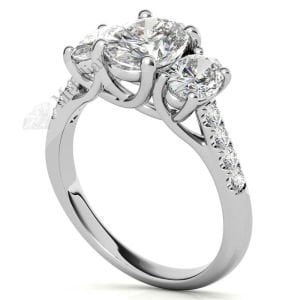 3 karat mozanit taşlı yüzük oval kesim -ov037