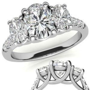 3 karat mozanit taşlı yüzük oval kesim -ov037