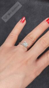 1 karat mozanit taşlı yüzük badem montür