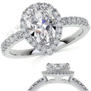 2,50 karat mozanit taşlı yüzük halo model-hly056