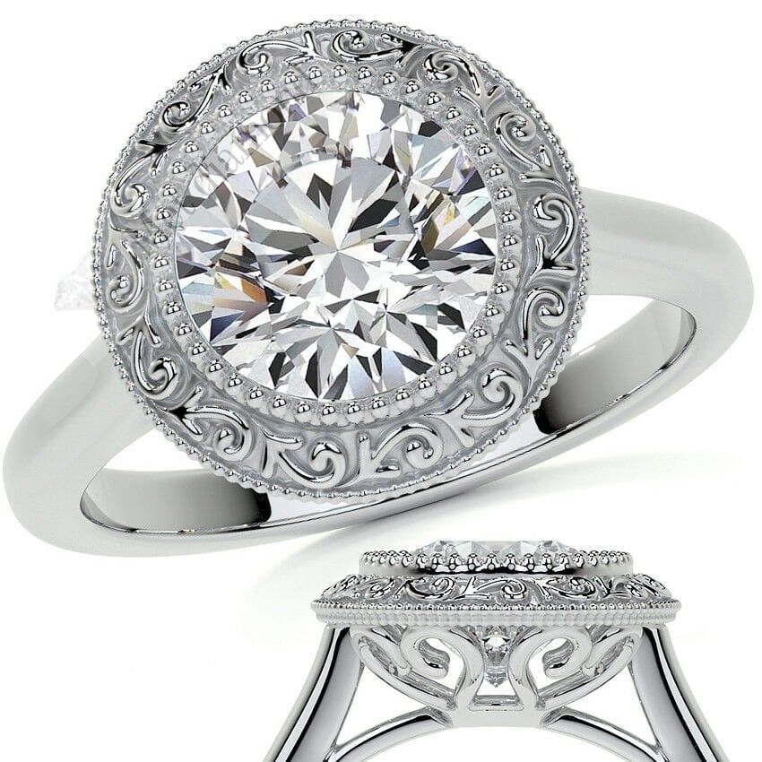 2  karat mozanit taşlı yüzük mzn38