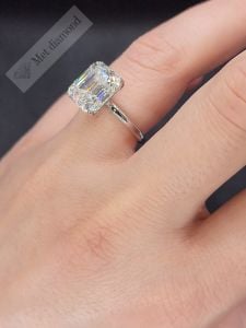 5 karat mozanit taşlı tektaş yüzük bgt81