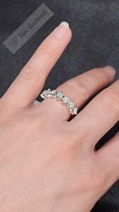 0,70 karat 7 taş mozanit taşlı yüzük  -bes070a