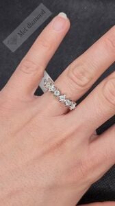 0,70 karat 7 taş mozanit taşlı yüzük  -bes070a