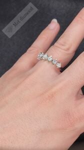 0,70 karat 7 taş mozanit taşlı yüzük  -bes070a