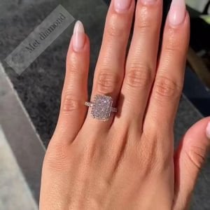 4 karat raidant kesim mozanit taşlı yüzük bgt88