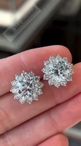 4 karat  mozanit taşlı küpe -kup09