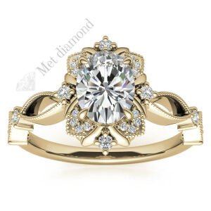 3 karat mozanit taşlı yüzük oval kesim ov035