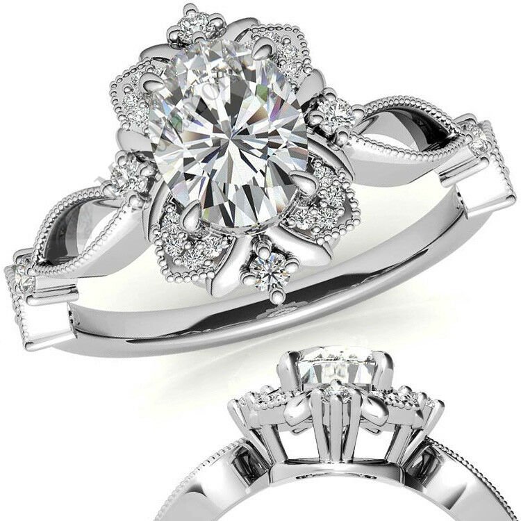 3 karat mozanit taşlı yüzük oval kesim ov035