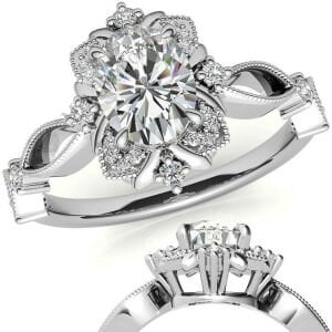 3 karat mozanit taşlı yüzük oval kesim ov035