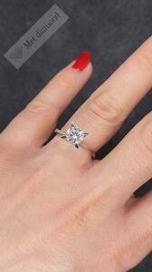 0,70 karat mozanit taşlı yüzük badem montür