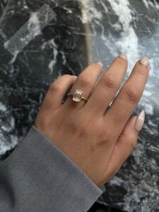 2 karat mozanit taşlı tektaş yüzük sıvama model -bgt75