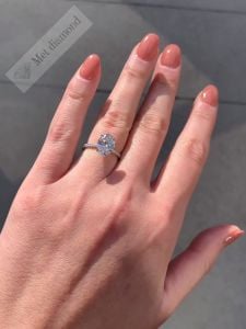 3,50 karat mozanit taşlı tektaş yüzük oval kesim ov066