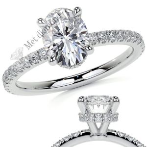 1,30 karat mozanit taşlı yüzük oval kesim   ov009a