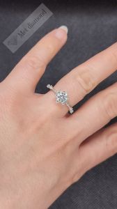 0,50 karat mozanit taşlı yüzük lotus çiçeği mzn99