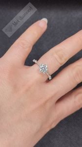 0,50 karat mozanit taşlı yüzük lotus çiçeği mzn99