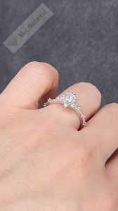 0,50 karat mozanit taşlı yüzük lotus çiçeği mzn99