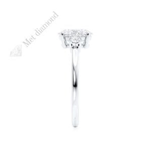 1.20 karat mozanit taşlı 3 taş yüzük- uc033