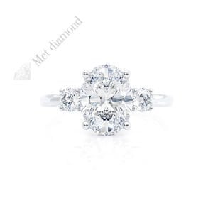 1.20 karat mozanit taşlı 3 taş yüzük- uc033