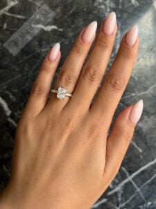 3 karat mozanit taşlı tektaş yüzük raidant baget -bgt76