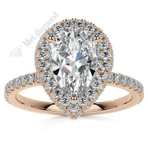 4 karat mozanit taşlı yüzük damla kesim