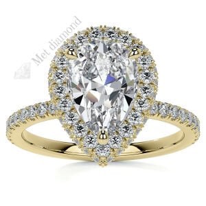 4 karat mozanit taşlı yüzük damla kesim